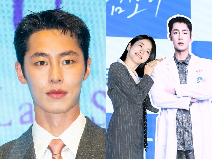 兵役中なのに会場に登場!? 俳優イ・ジェウク、主演ドラマ制作発表会に“等身大パネル”で参加
