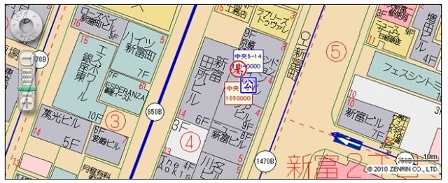 「COSMOSNET」地図情報表示イメージ