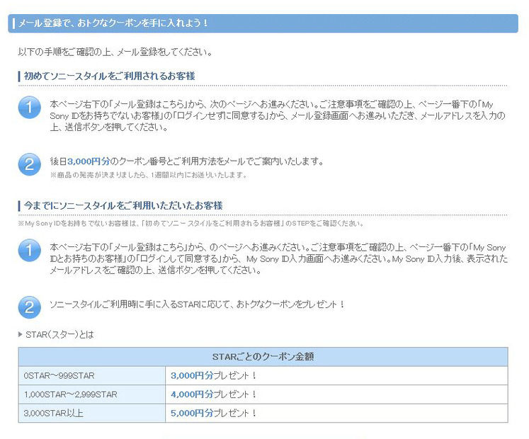 メール登録の詳細