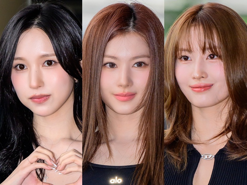 TWICE・ミナ＆サナ＆モモ、個性光るパンツスタイルに視線集中！スターオーラ全開で日本へ出国