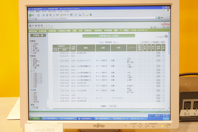 作業者ごとの位置や作業時間を分析