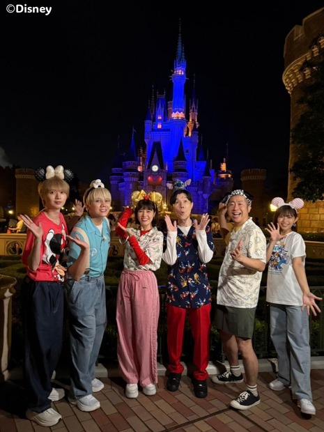 左から）井上瑞稀、佐々木大光、神田愛花、岩井勇気、澤部佑、松﨑涼佳アナウンサー（c）フジテレビ