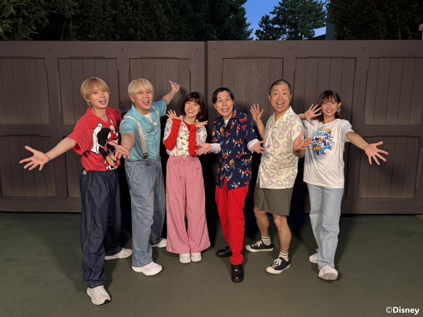 左から）井上瑞稀、佐々木大光、神田愛花、岩井勇気、澤部佑、松﨑涼佳アナウンサー（c）フジテレビ