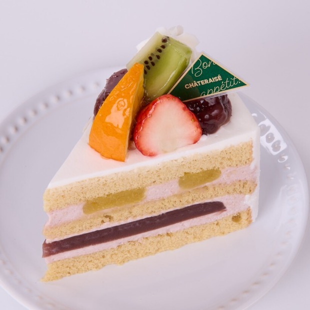 小豆と栗のショートケーキ