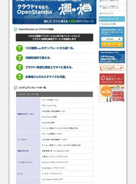 「OpenStandia」サイト（画像）