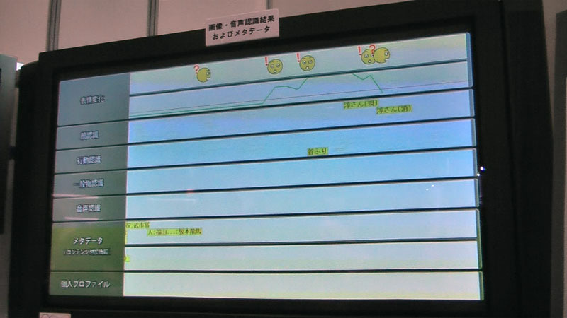 画像・音声認識結果およびメタデータ