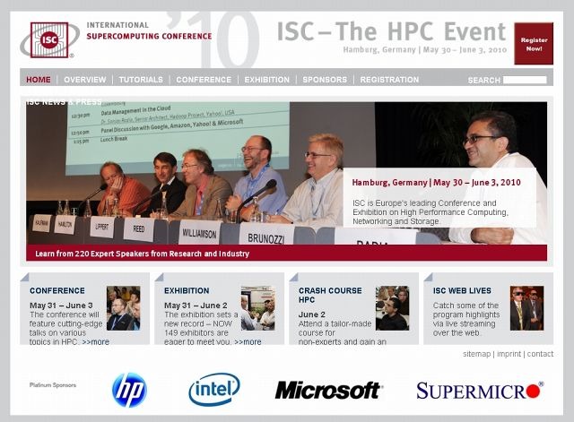 ISC '10（International Supercomputing Conference）サイト