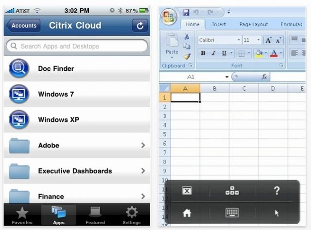 Citrix Receiver for iPad（iPhoneスクリーンショット）