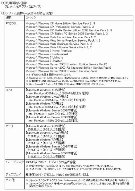 「フレッツ・ウイルスクリア 管理ツール」の提供条件