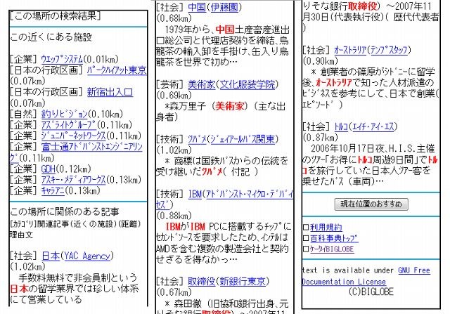 位置情報検索