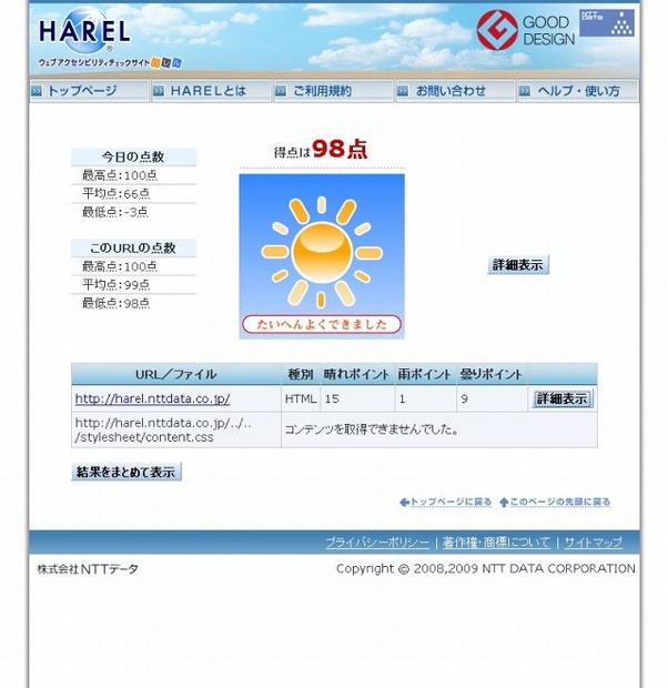 HARELによる診断結果の例