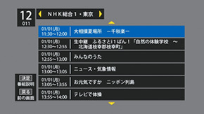 1日分（24時間分）の簡易電子番組表のイメージ