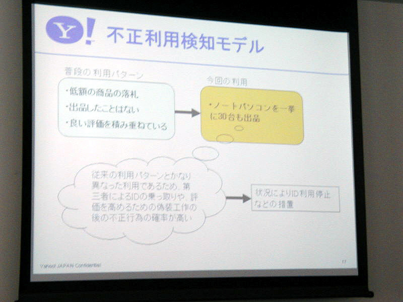 「不正利用検知モデル」は、「Yahoo!オークション」が蓄積したデータをもとに構築する