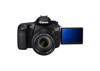 「EOS 60D」の液晶ディスプレイを開いたイメージ（前面）