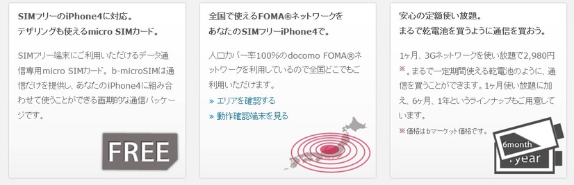 「b-microSIM U300」特徴