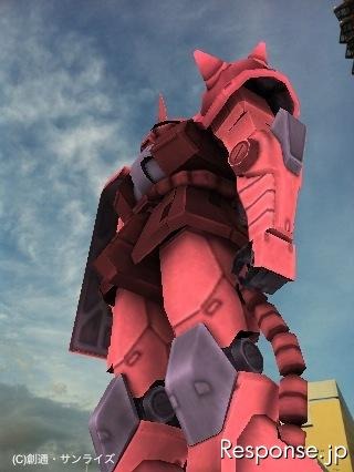 ガンダム 東静岡の実物大ガンダムに赤いシャア専用ザクがARで登場