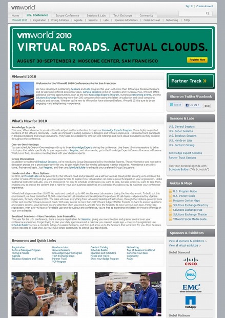 「VMworld 2010」特設サイト