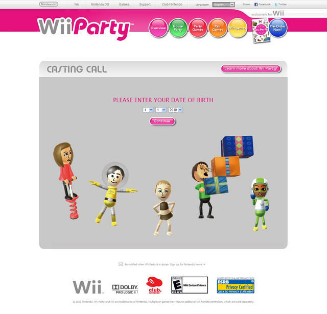 『Wii Party』のCMに出演したい人を募集  『Wii Party』のCMに出演したい人を募集 