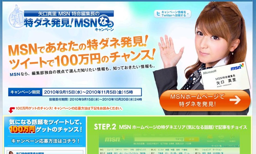 キャンペーントップページ。投稿の仕方も紹介している
