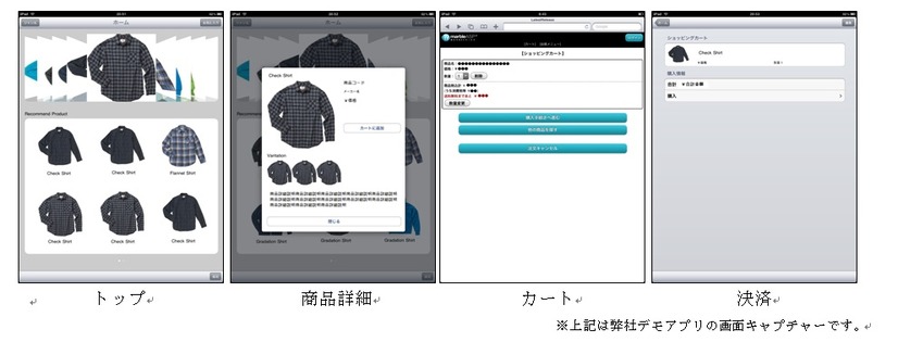 iPad上の操作画面