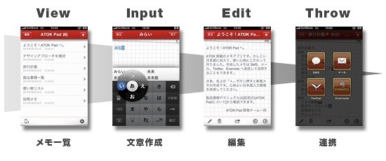 メモとATOKが一体となった「ATOK Pad for iPhone」