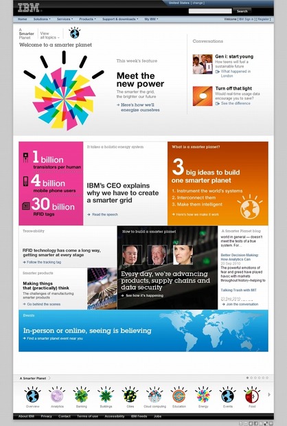 IBM「Smarter Planet」サイト（画像）