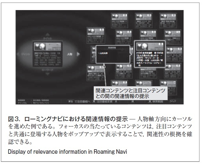 図3．ローミングナビにおける関連情報の提示