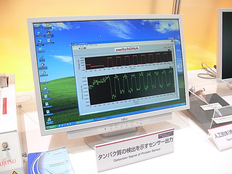 タンパク質の検出を示すセンサー出力