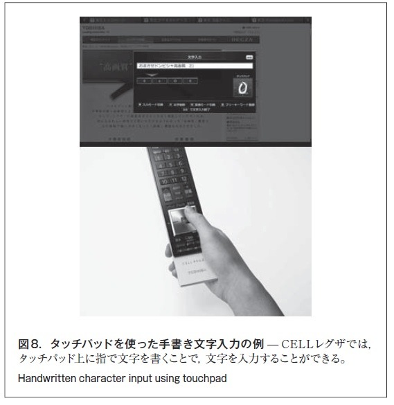 図8. タッチパッドを使った手書き文字入力の例