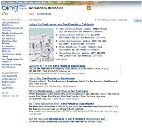 Bingの検索画面