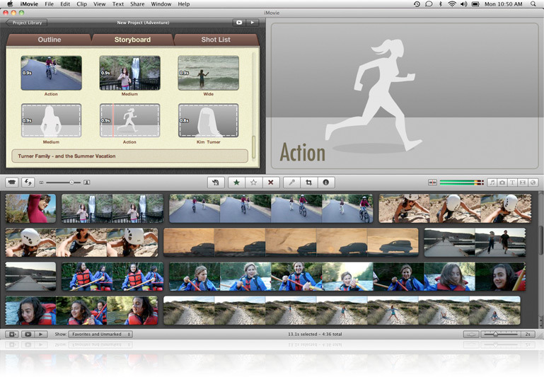 iMovie’11の「予告編」機能におけるストーリーボード