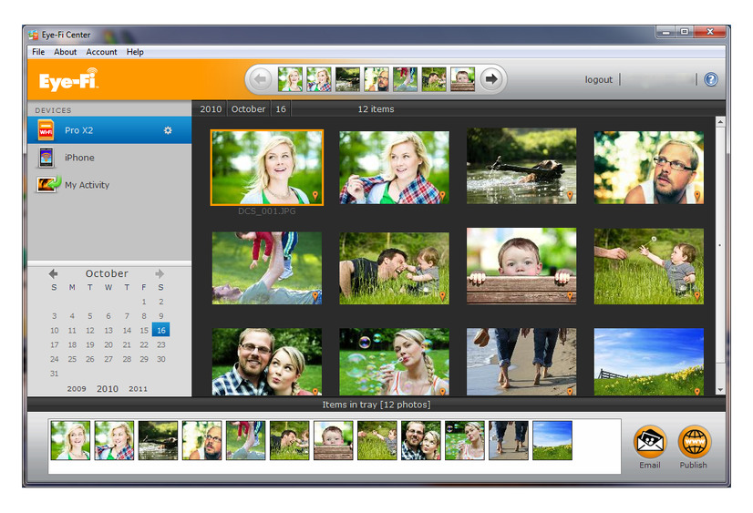 「Eye‐Fi View」上の画像選択のイメージ