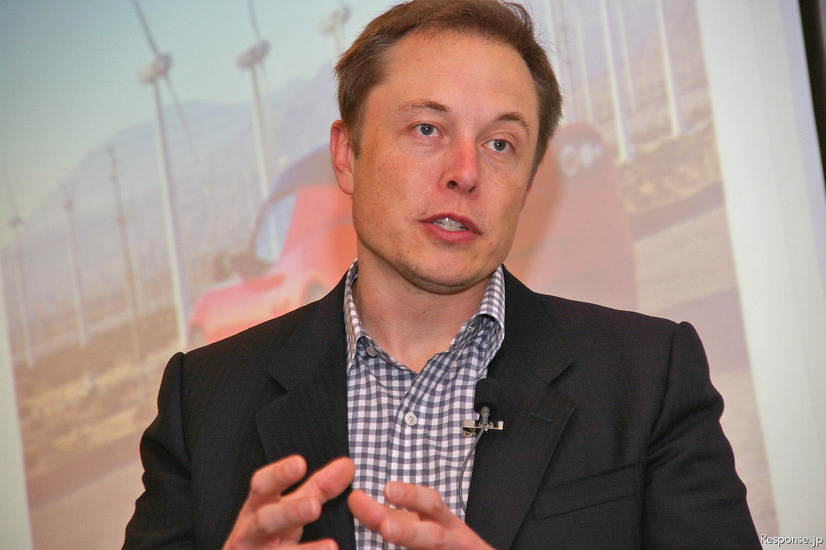 テスラ イーロン・マスクCEO（12日・ショールームオープンイベントにて）