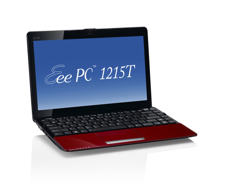 12.1型ノート「Eee PC 1215T」（レッド）
