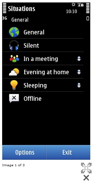 「Nokia Situations」の操作画面
