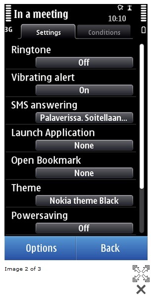 「Nokia Situations」の操作画面