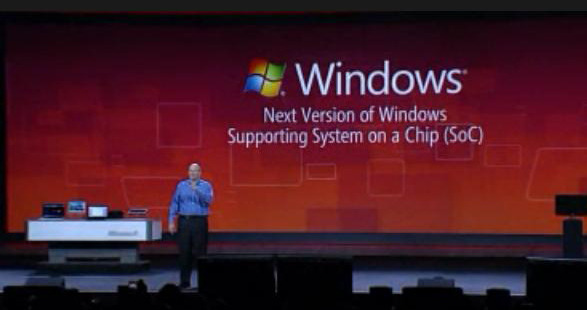 次期WindowsはSoCをサポート（基調講演の映像より）