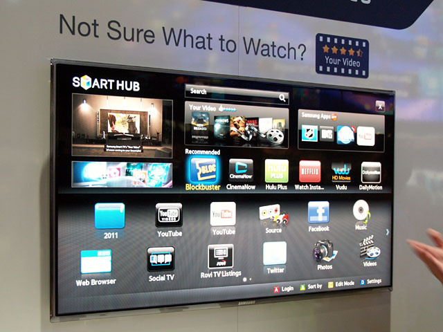 テレビがタブレットのようなUIを搭載し、アプリやインターネットコンテンツを楽しめる