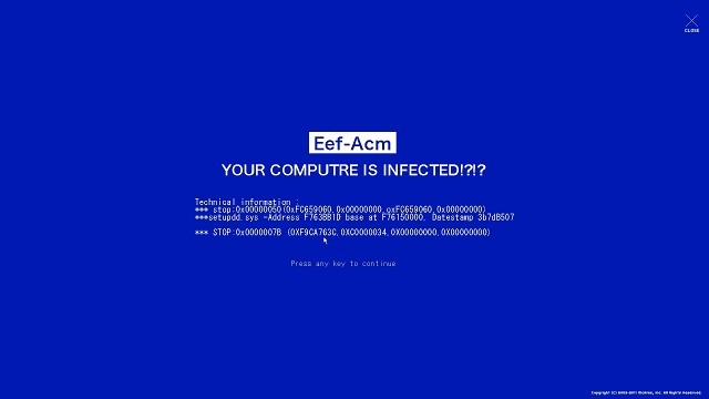 そしてブルースクリーンとなり、OS自体が停止してしまった（ように見える）