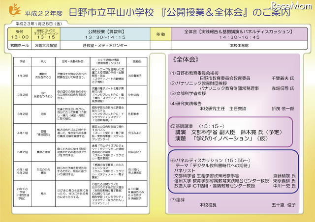 日野市立平山小、ICT活用実践発表会開催1/28 日野市立平山小学校研究発表会