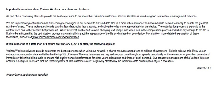 Verizonのサイトに掲載されたPDF文書