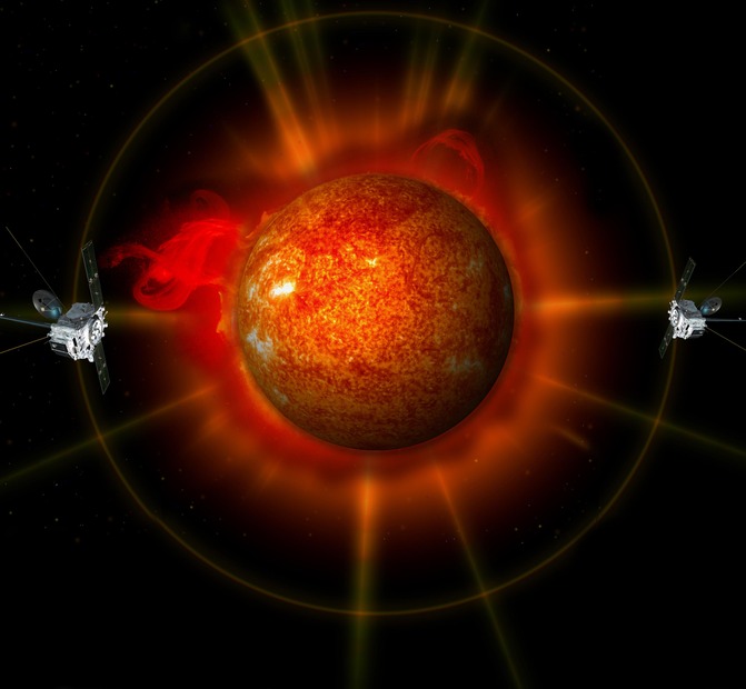 2基の衛星は太陽を挟んで180度の対角線上に位置