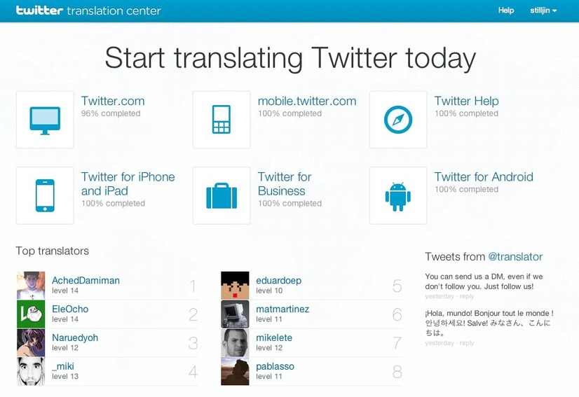 Twitter Translation Center