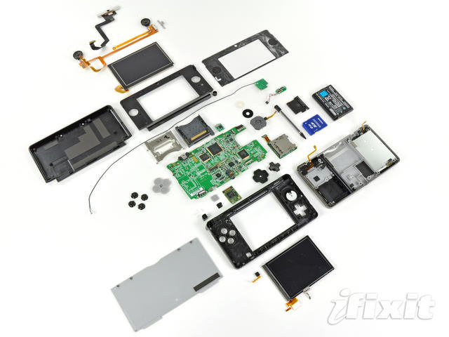 iFixItが3DSを分解―東芝、富士通、TIなどがチップを製造  iFixItが3DSを分解―東芝、富士通、TIなどがチップを製造 