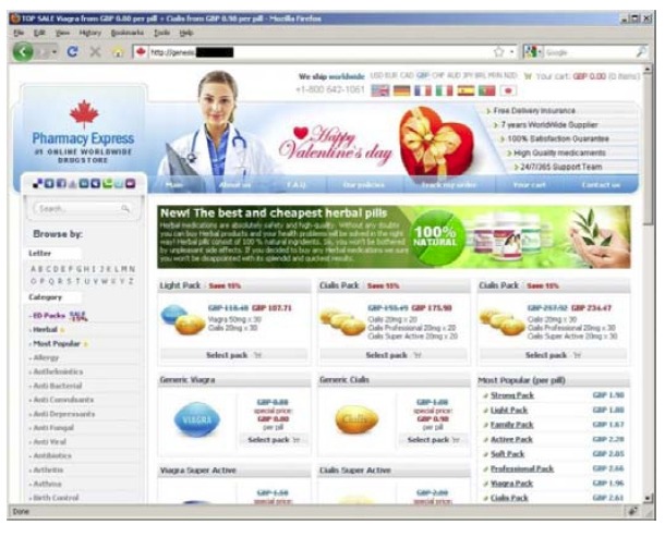 偽のブランドを利用したスパムキャンペーン関連のスパムウェブサイトの例