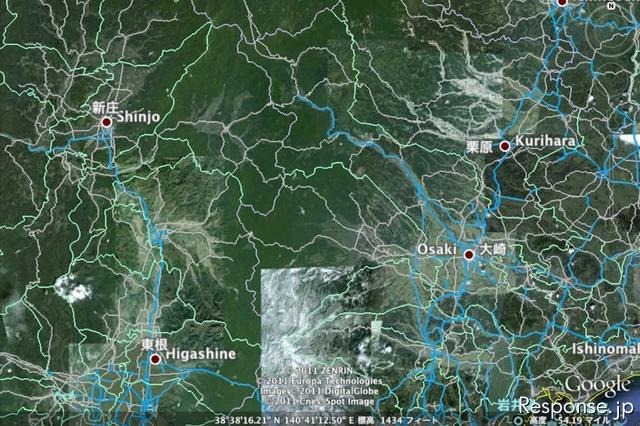 ホンダ  インターナビの通行実績情報を、通行可能な道路の参考情報としてGoogleEarth上に公開 