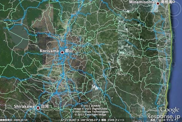 ホンダ インターナビの通行実績情報を、通行可能な道路の参考情報としてGoogleEarth上に公開