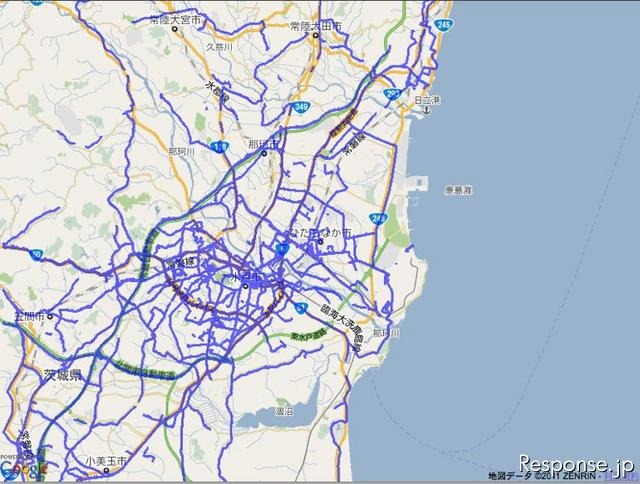 東日本大地震 被災地エリアの「通れた道路」情報（3月22日現在）