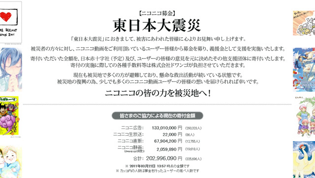 受け付けた募金総額は随時アップデートされている