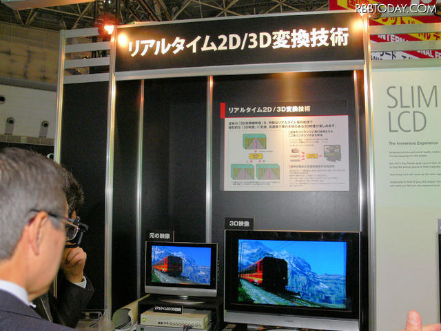 2008年に日本ビクターは、通常撮影の映像をリアルタイムに3D化するシステムをデモ展示していた
